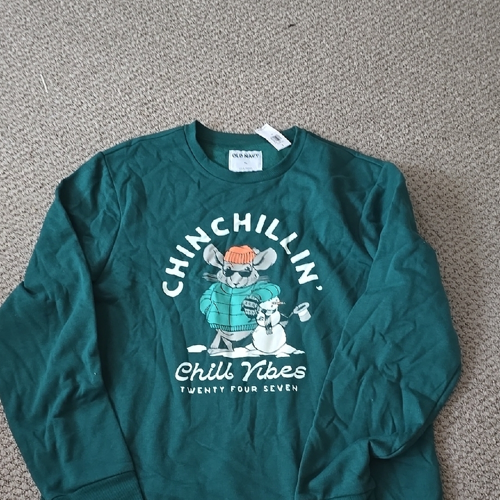 Ocean Current Kids Green Chill Vibes Sweatshirt
